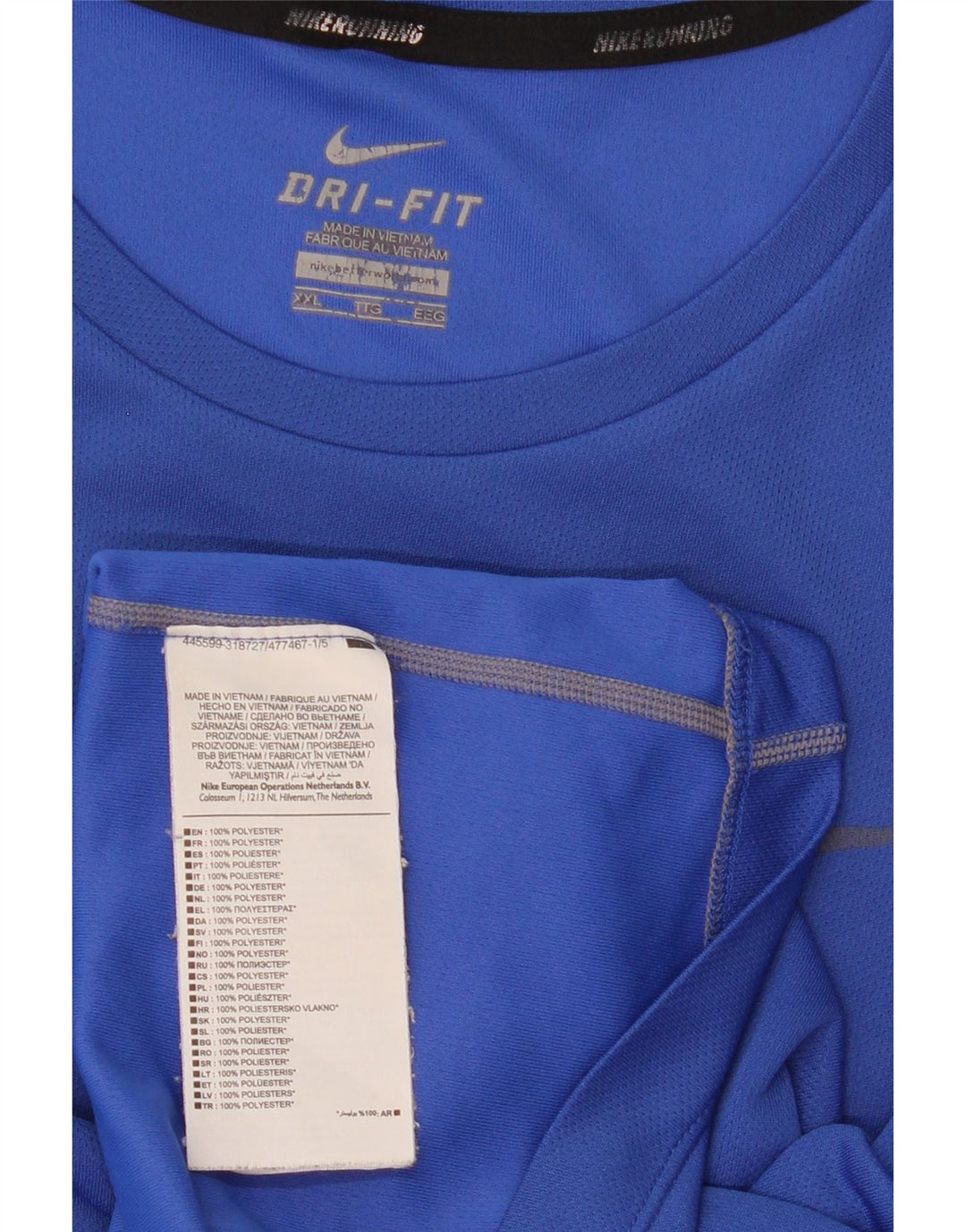 T-shirt Nike Dri Fit da uomo Top 2XL blu poliestere