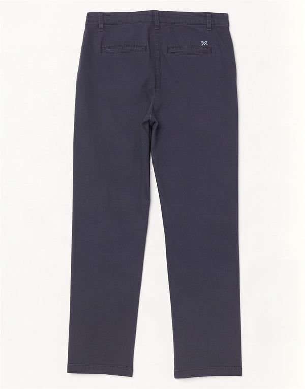 Crew Clothing Pantaloni chino dritti da donna UK 14 Large W34 L28 Blu navy