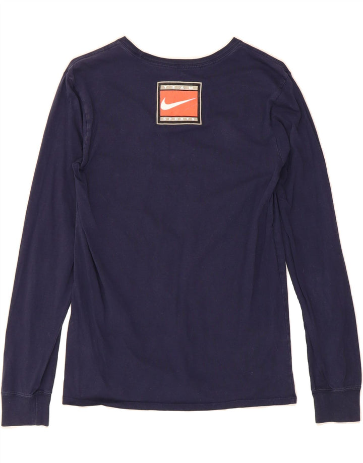 NIKE Mens Michigan Wolverines Graphic Top Long Sleeve Small Navy Blue Vintage Nike and Second-Hand Nike from Messina Hembry 