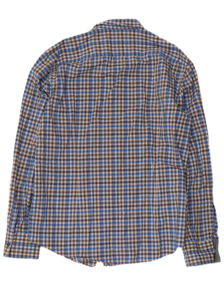 Camicia slim fit da uomo Hugo Boss, cotone a quadri blu grandi