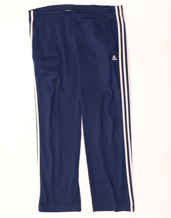 Pantaloni da tuta da uomo Adidas medi in poliestere blu navy