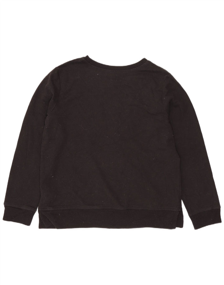 Felpa grafica da donna GAP maglione UK 16 grande cotone nero