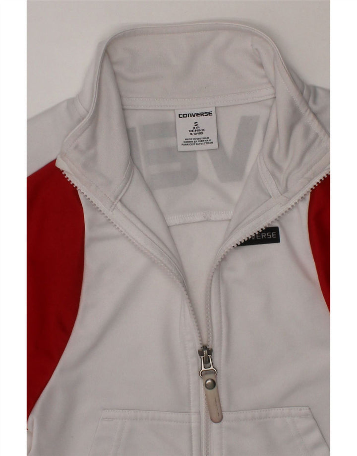 CONVERSE Girls Tracksuit Top Jacket 8-9 Years Small  White Colourblock Vintage Converse and Second-Hand Converse from Messina Hembry 
