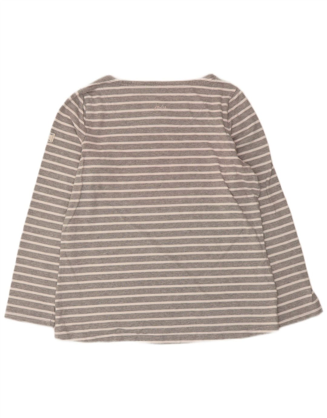 Joules Top da donna a maniche lunghe UK 14 Cotone a righe grandi grigie