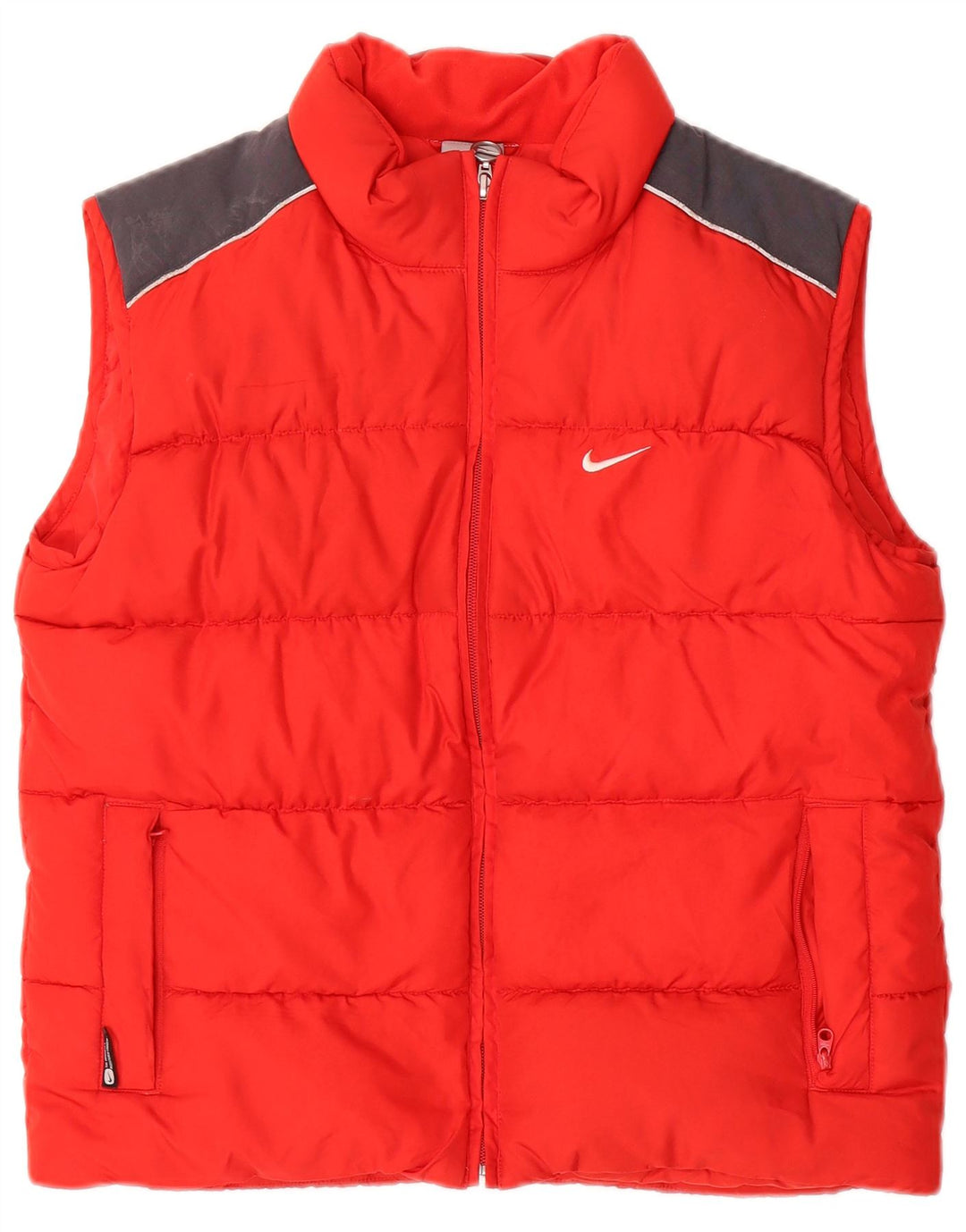 Gilet imbottito con grafica Nike per ragazzi 10-11 anni in poliestere color block rosso medio