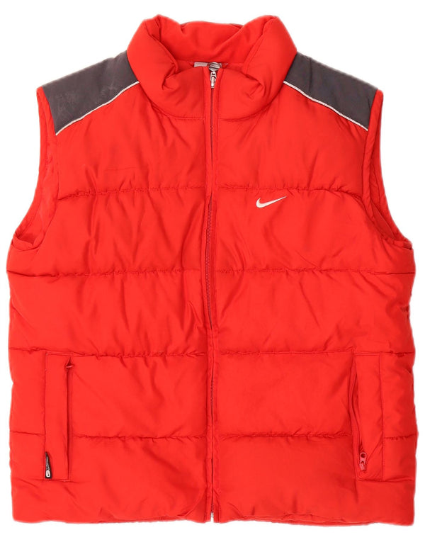 Gilet imbottito con grafica Nike per ragazzi 10-11 anni in poliestere color block rosso medio