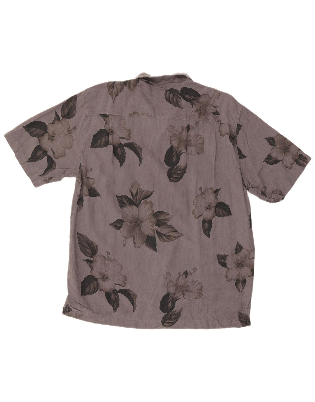 Camicia a maniche corte da uomo Tommy Bahama in seta floreale grigio medio