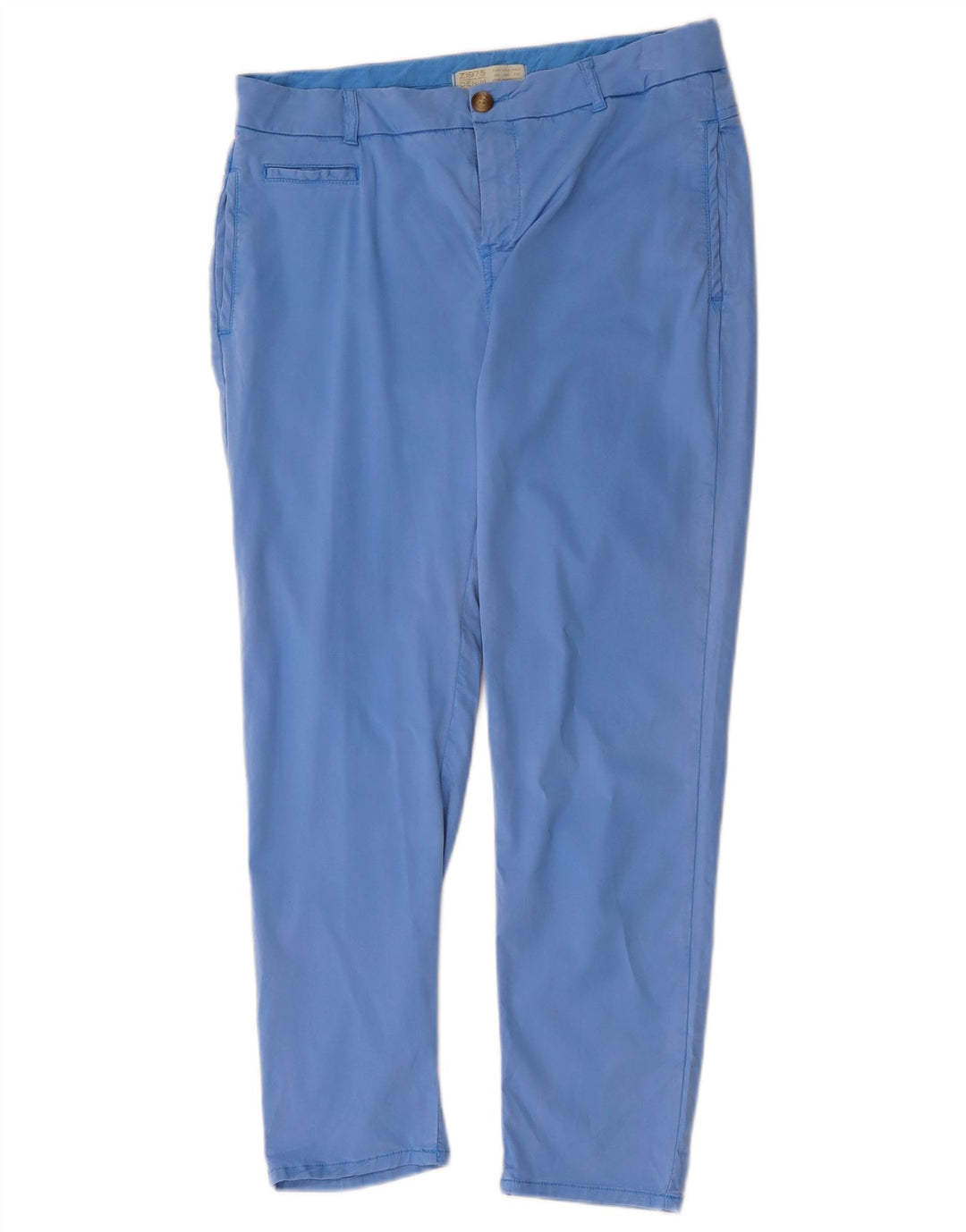 Pantaloni chino slim da donna Zara EU 38 Small W28 L27 Lyocell blu