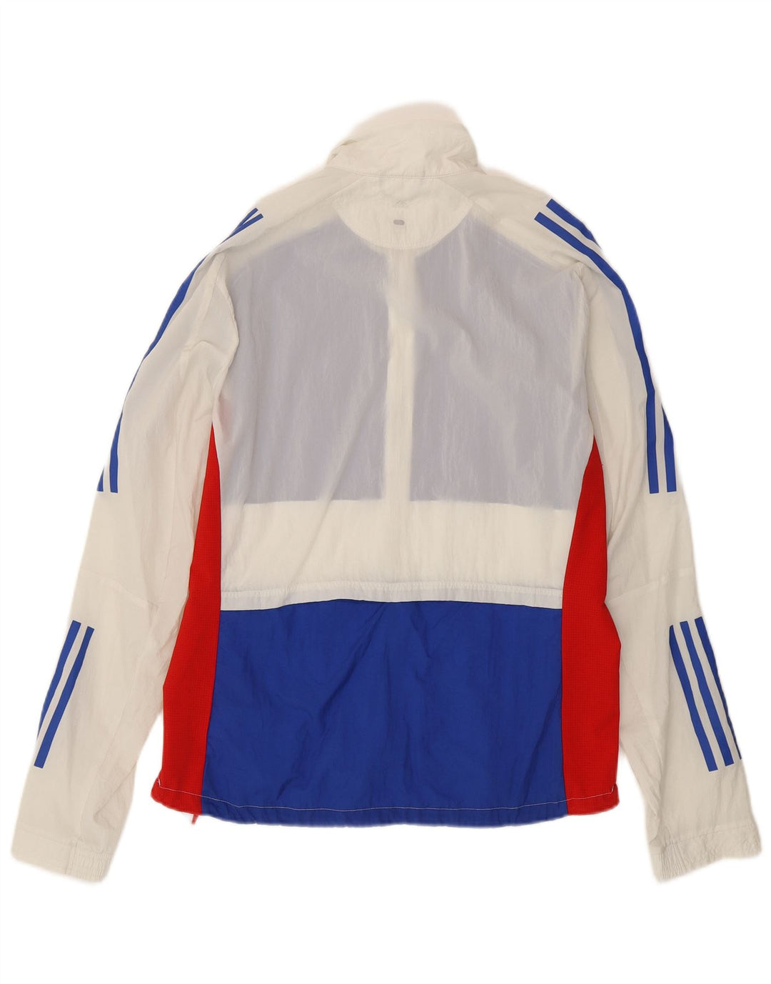 Giacca da corsa da uomo Adidas, giacca da corsa, nylon color block bianco medio