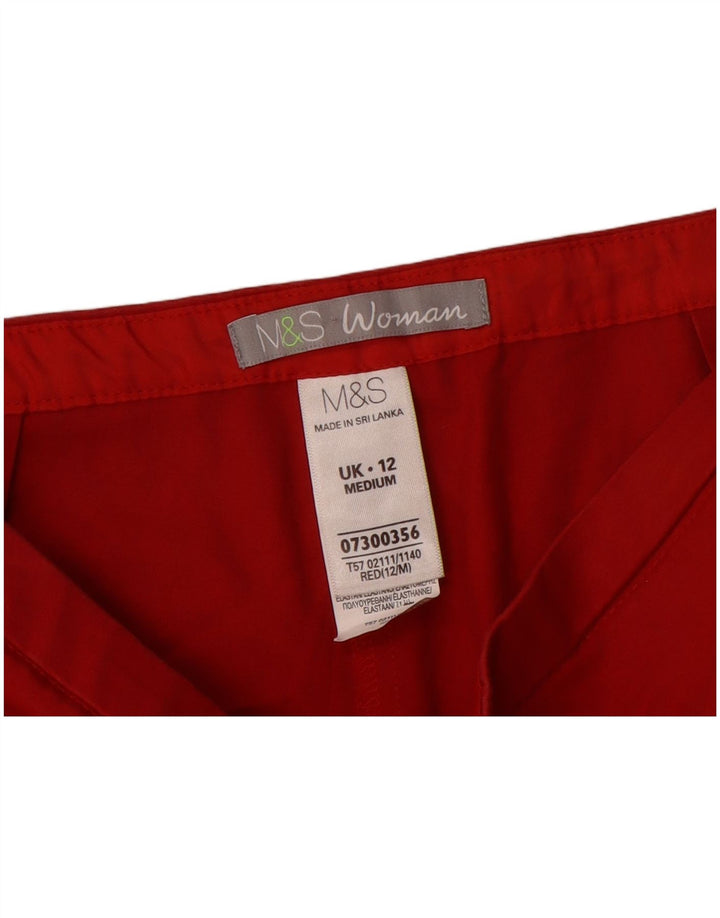 Pantaloni capri dritti da donna Marks & Spencer UK 12 medi W30 L21 rossi