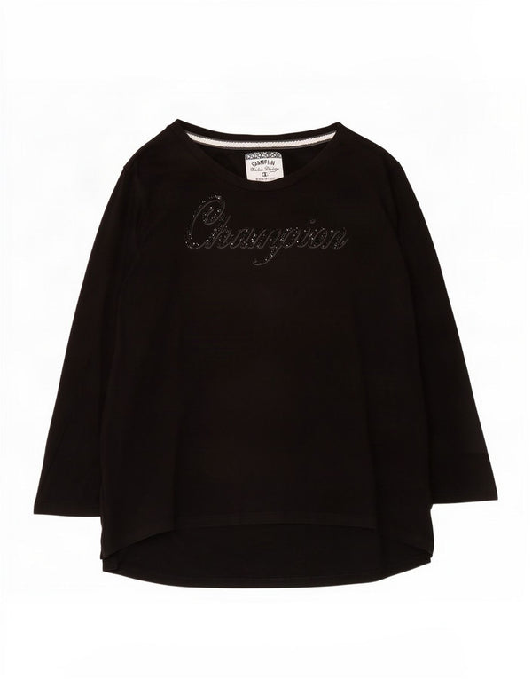 Top grafico da donna a maniche lunghe Champion UK 18 XL Nero