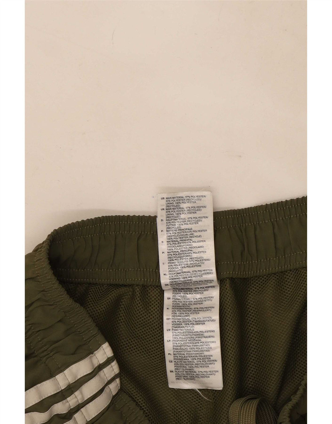 Pantaloncini sportivi Adidas da uomo grandi in poliestere kaki