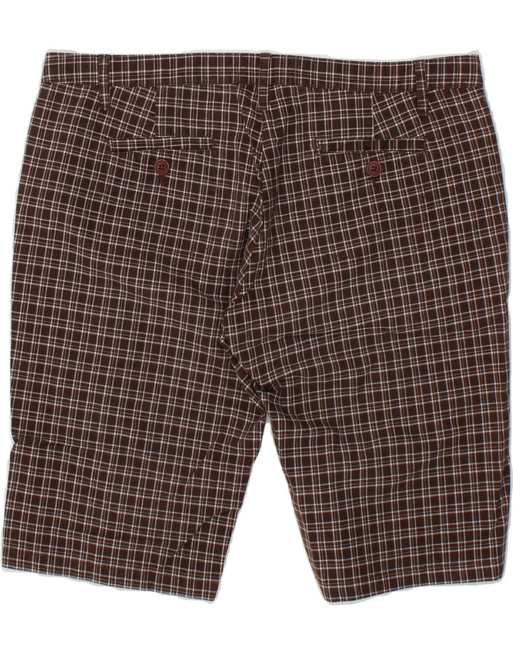 CONVERSE Womens Chino Shorts XL W34 Brown Check Cotton Vintage Converse and Second-Hand Converse from Messina Hembry 