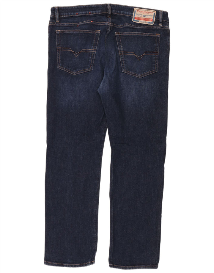 Jeans dritti da uomo Diesel W36 L32 in cotone blu navy