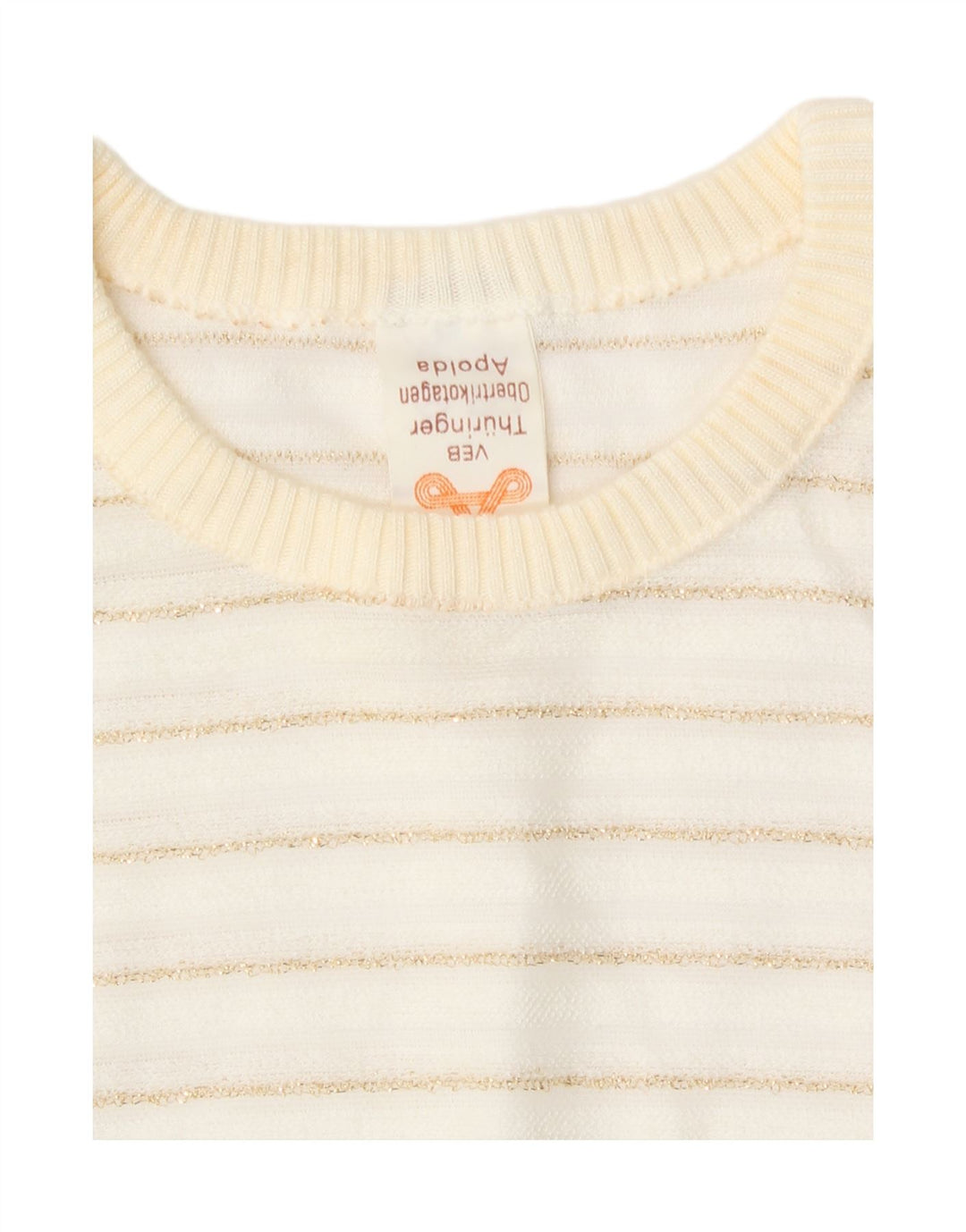 Maglione maglione girocollo da donna vintage EU 42 a righe bianche grandi