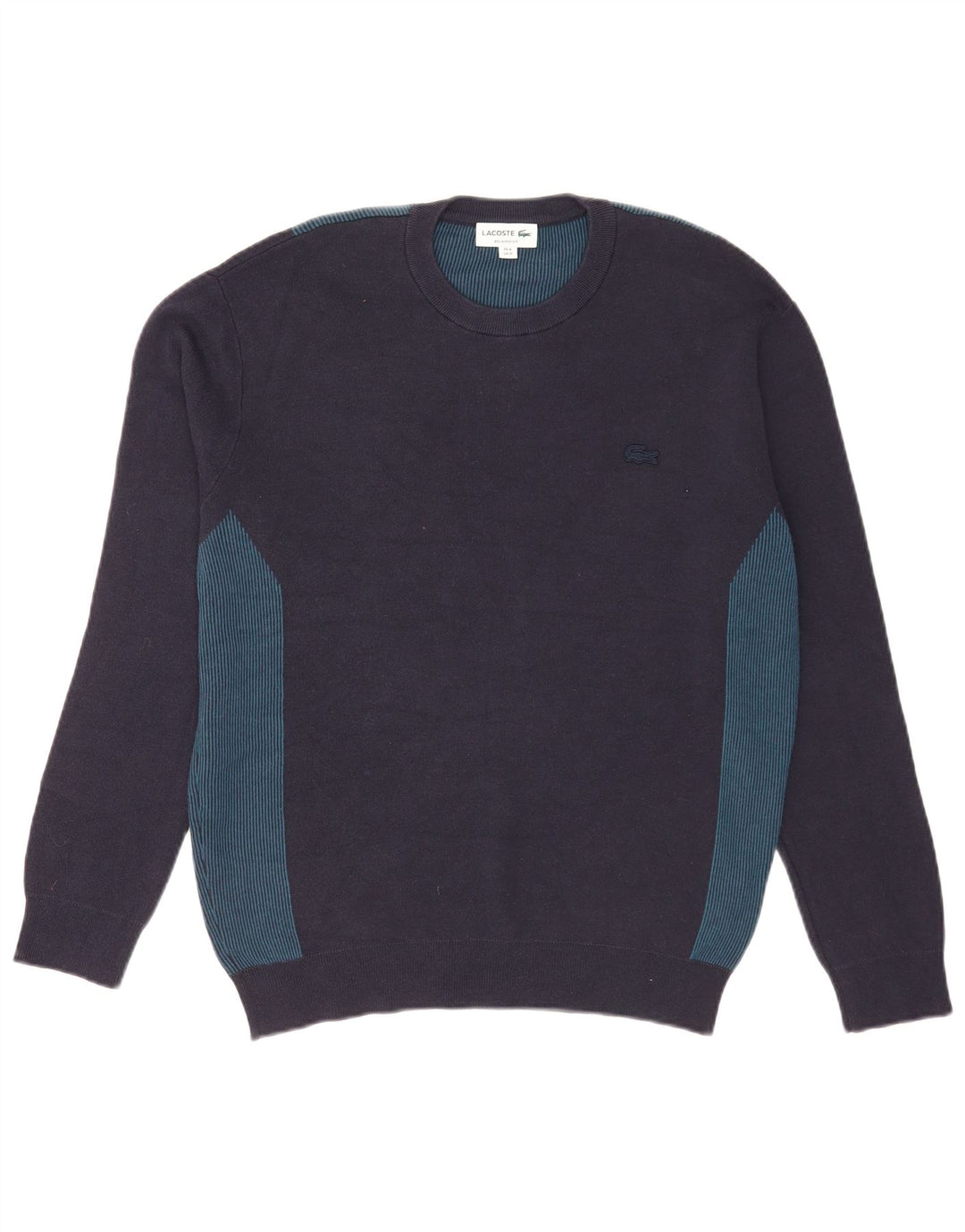 Maglione maglione girocollo da uomo Lacoste taglia 4 blocco colore blu navy medio