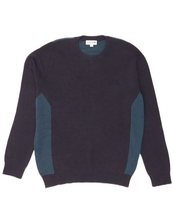 Maglione maglione girocollo da uomo Lacoste taglia 4 blocco colore blu navy medio