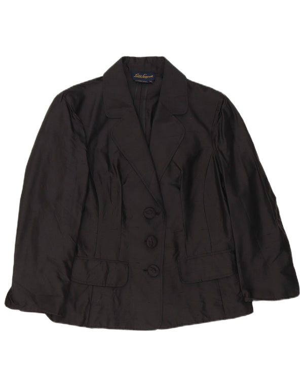 Giacca Blazer a 3 Bottoni da Donna Luisa Spagnoli IT 46 Large Nera in Seta