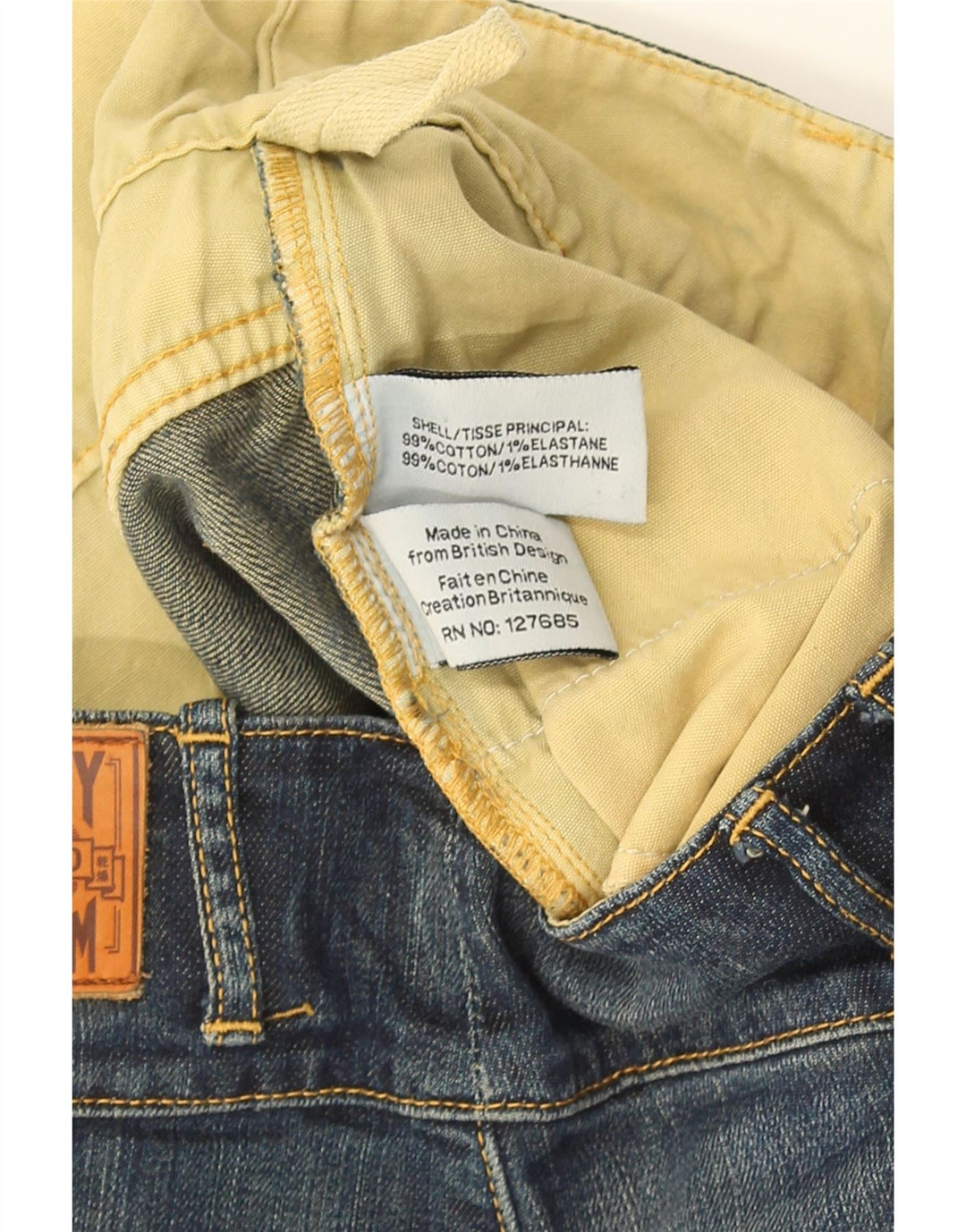 Minigonna in denim da donna SUPERDRY W30 cotone blu medio