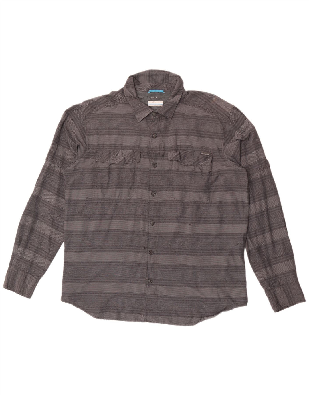 Camicia da uomo Columbia in nylon a righe grandi grigie