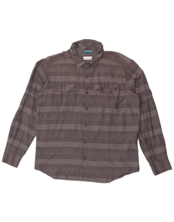 Camicia da uomo Columbia in nylon a righe grandi grigie