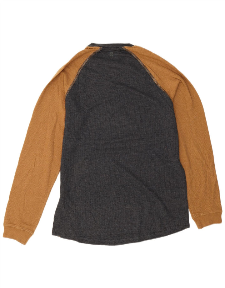 Mountain Warehouse Top da uomo a maniche lunghe in cotone color block grigio medio