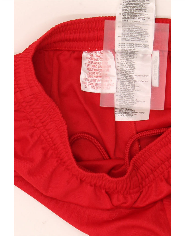 Pantaloncini sportivi Adidas Climalite da ragazzo 13-14 anni in poliestere rosso