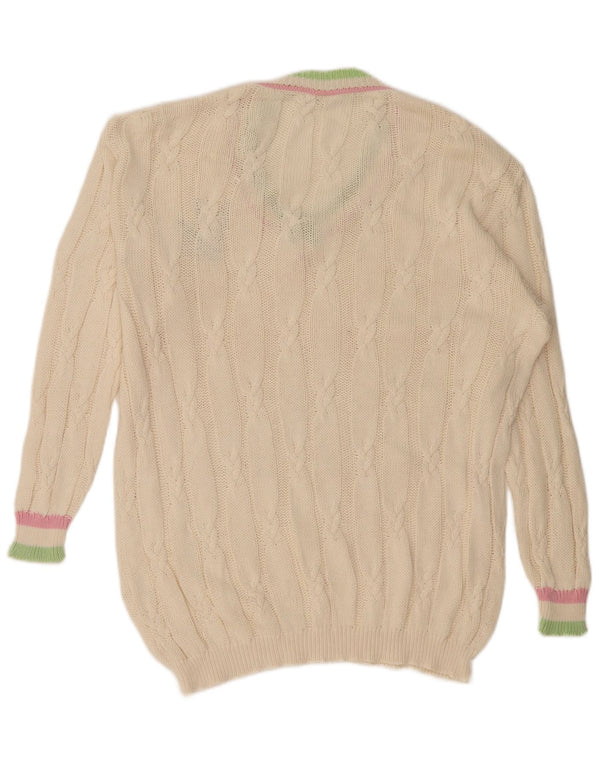 Carella Maglione da donna oversize con scollo a V lungo e lungo UK 14 Large Beige