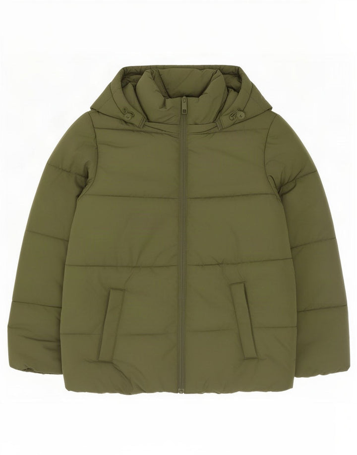 Giacca imbottita oversize con cappuccio da donna Marks & Spencer UK 10 piccola verde