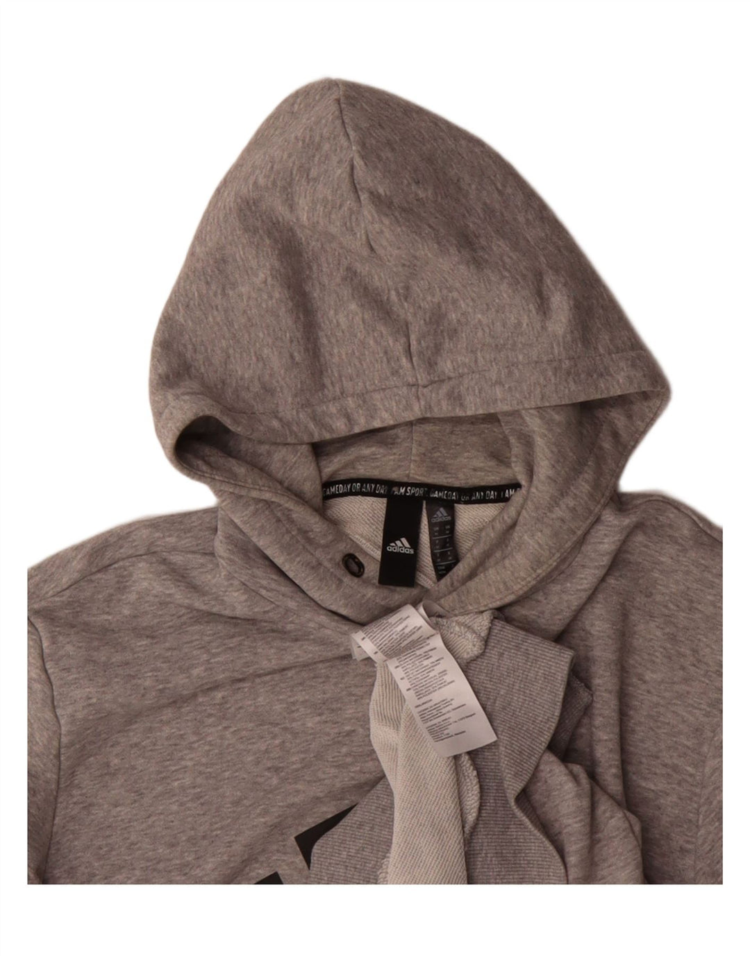 ADIDAS Mens Graphic Hoodie Jumper Medium Grey Cotton Vintage Adidas and Second-Hand Adidas from Messina Hembry 