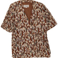 Giacca blazer a maniche corte da donna Les Copains UK 16 grande marrone floreale