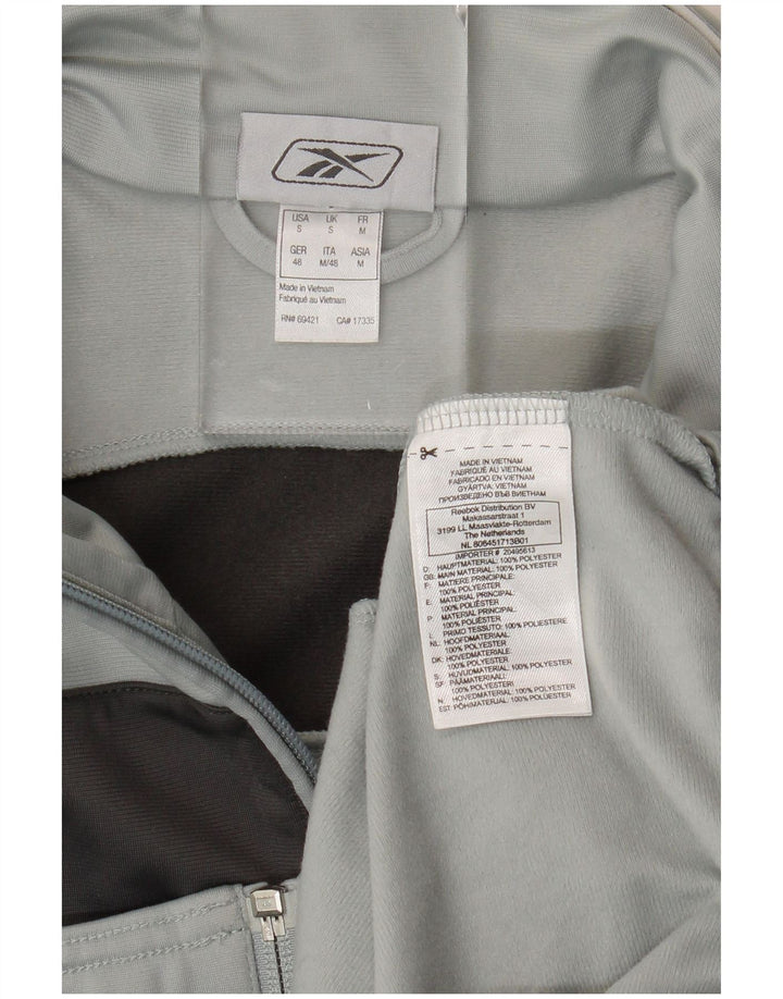 Giacca da ginnastica da uomo Reebok Small in poliestere color block grigio