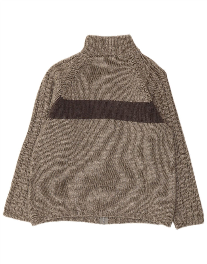 KILLER LOOP Maglione cardigan da uomo in lana color block grigio medio