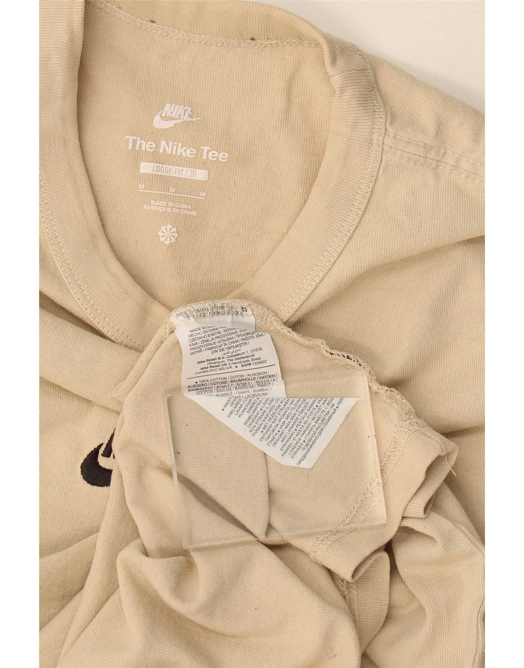 T-shirt Nike da uomo dal taglio ampio, in cotone beige medio