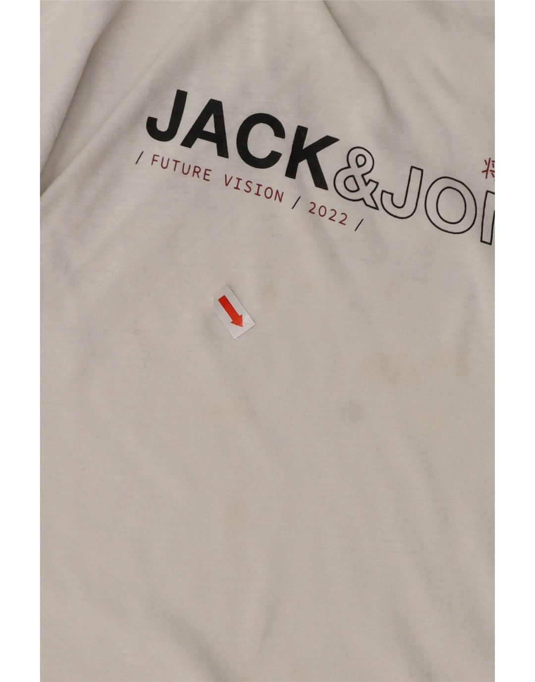 JACK & JONES T-shirt grafica da uomo piccola in cotone bianco
