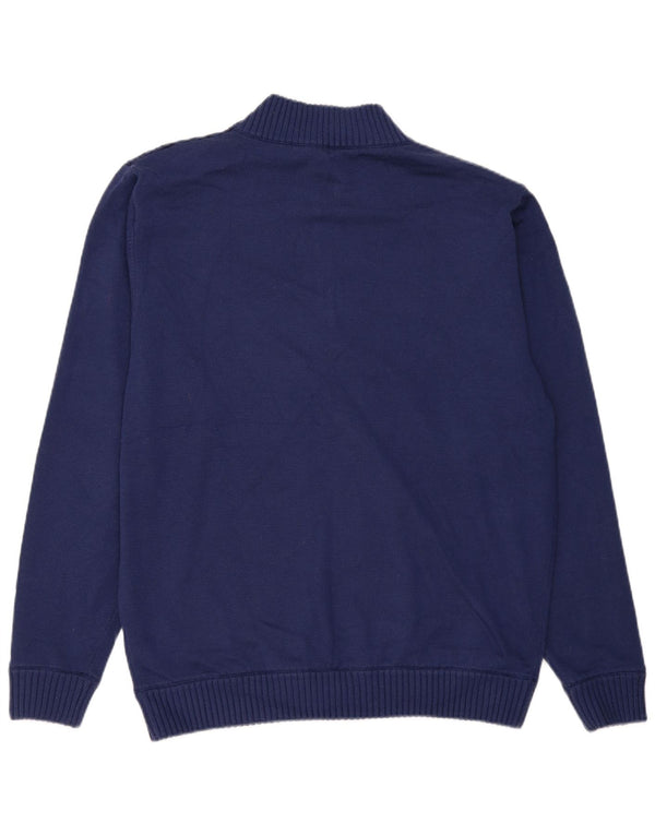 Calvin Klein Uomo Golf Zip Neck Maglione Maglione XL Blu Navy a righe