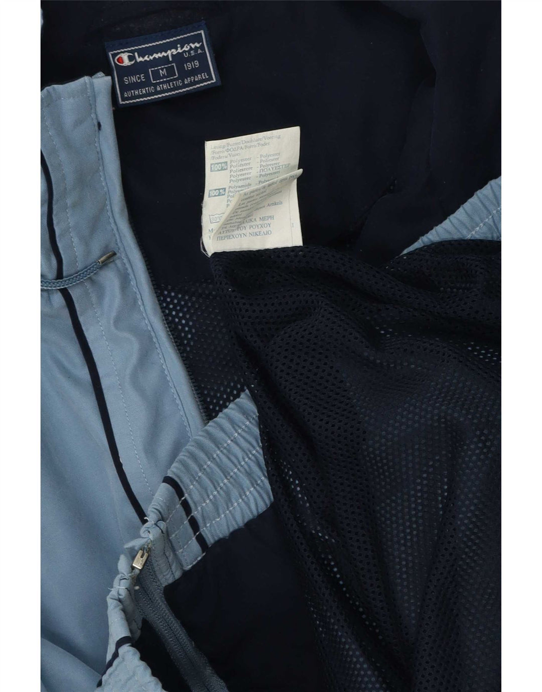 Giacca da tuta da uomo Champion in poliestere color block blu medio