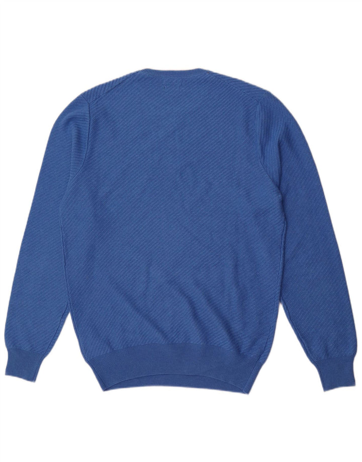 Maglione maglione girocollo da uomo Massimo Dutti grande cotone blu