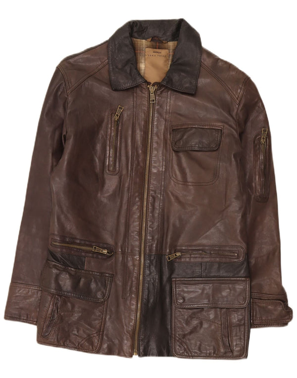 Giacca in Pelle da Uomo Regular Fit Conbipel IT 48 Marrone Medio