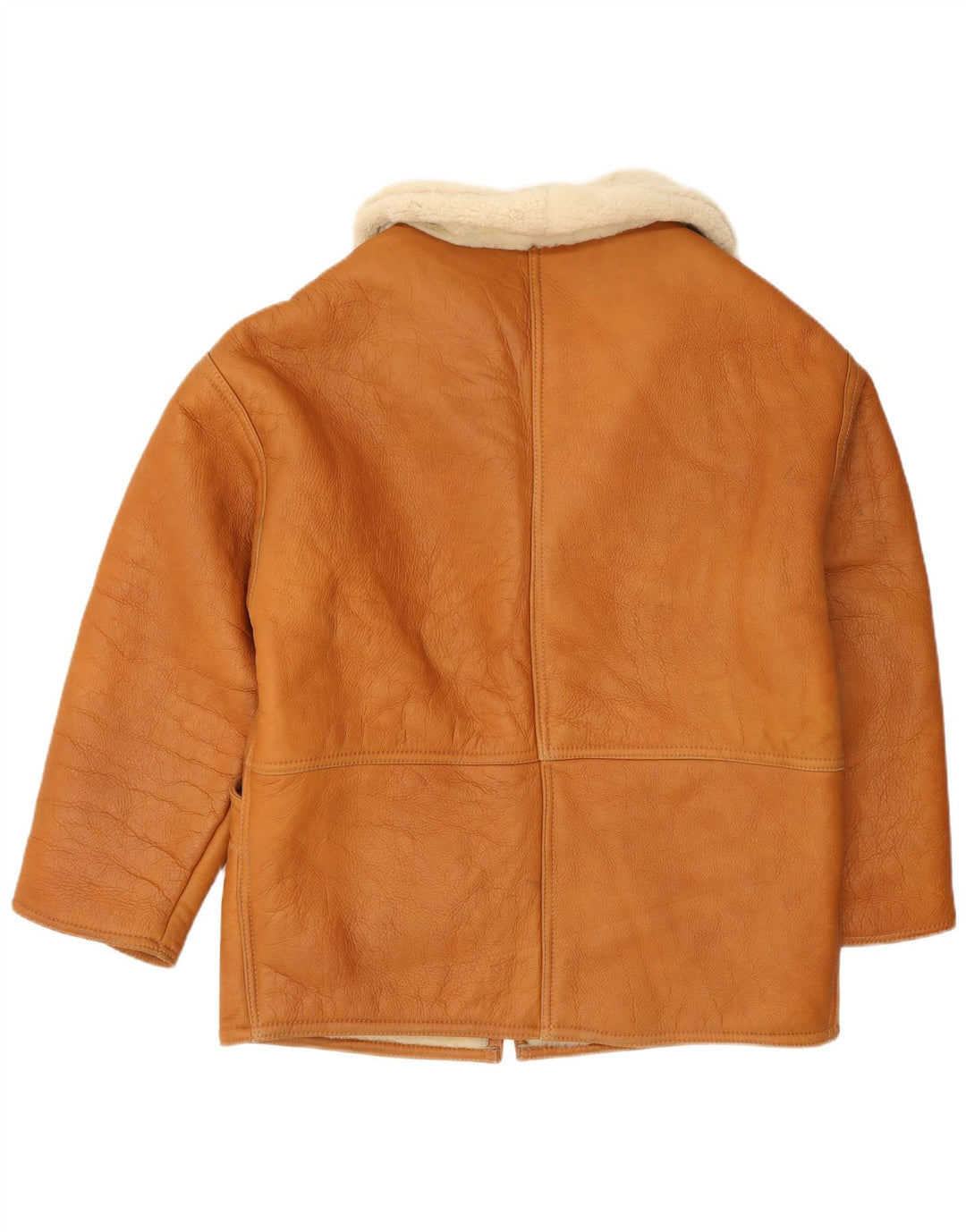 Giacca in shearling vintage da donna UK 18 XL Shearling marrone