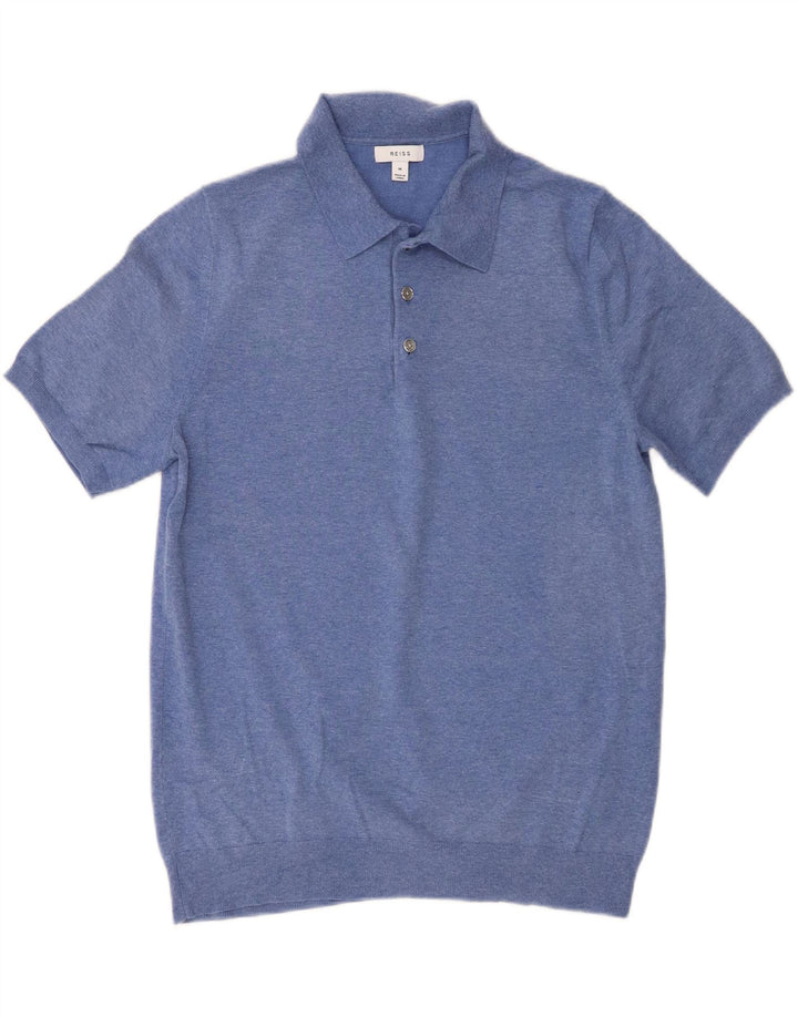 Polo da uomo Reiss in cotone blu medio
