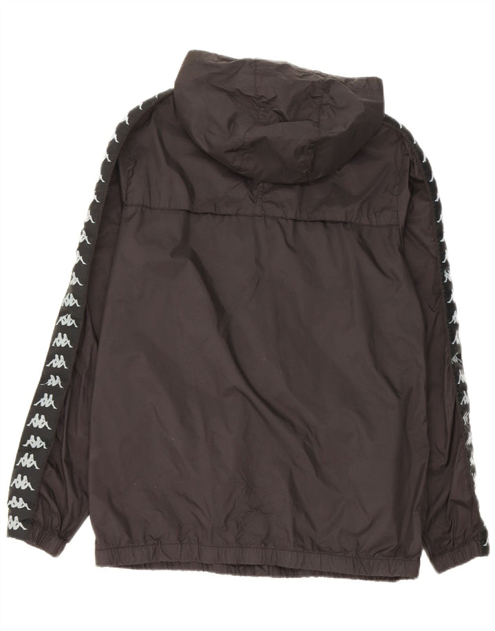 Giacca antipioggia grafica con cappuccio da uomo Kappa UK 38 nylon nero medio