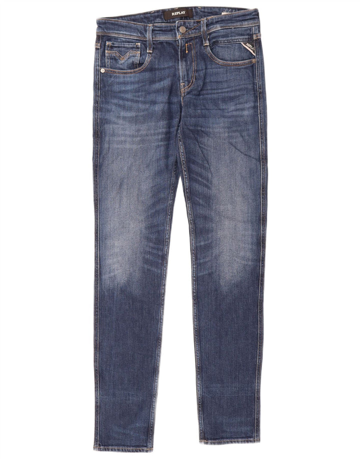 Replay Jeans Anbass Slim da Uomo W30 L36 Cotone Blu