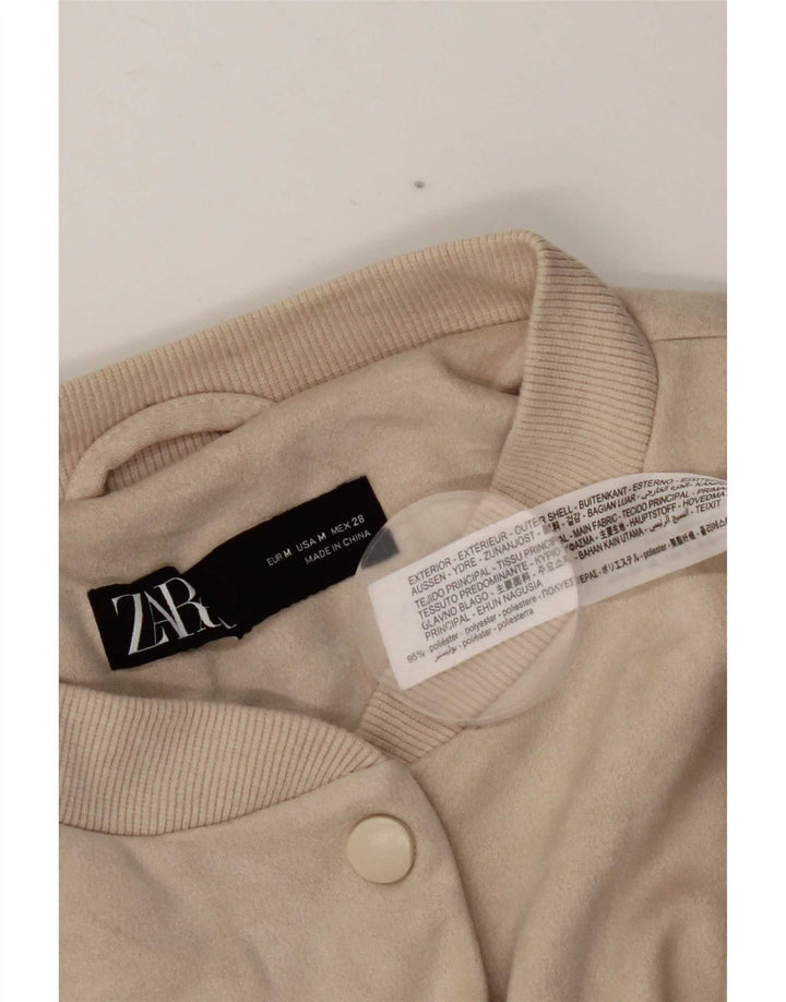 Giubbotto bomber oversize da donna Zara UK 14 Poliestere beige medio