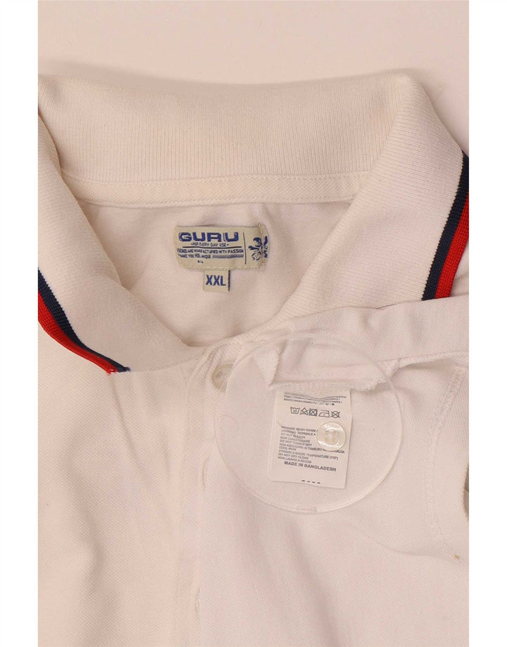 Polo da uomo Guru 2XL in cotone bianco