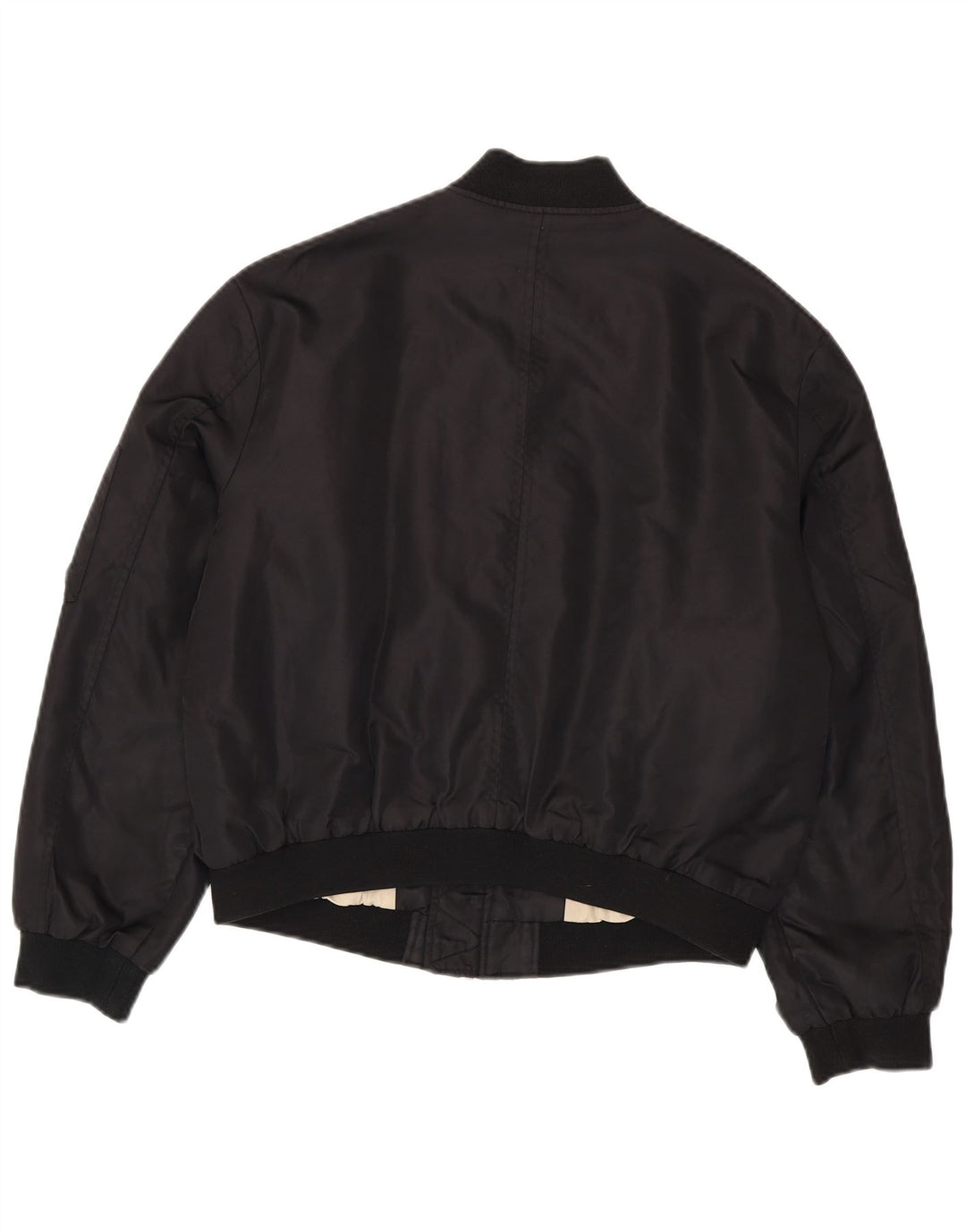 Giubbotto bomber oversize corto da donna Zara UK 16 grande nero in poliammide