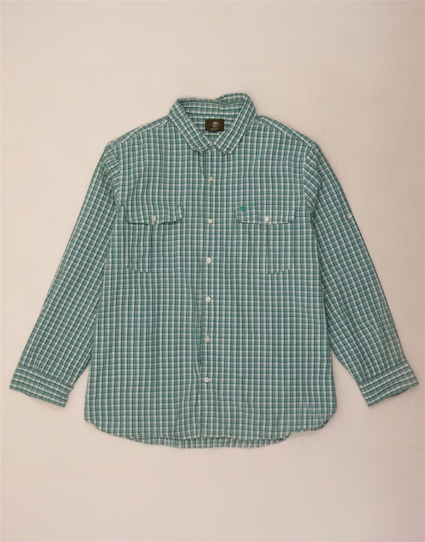 Camicia Timberland da uomo vestibilità regolare 3XL cotone a quadretti verde