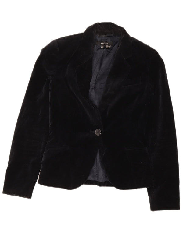 Giacca blazer in velluto a 1 bottone da donna Zara UK 6 XS cotone nero