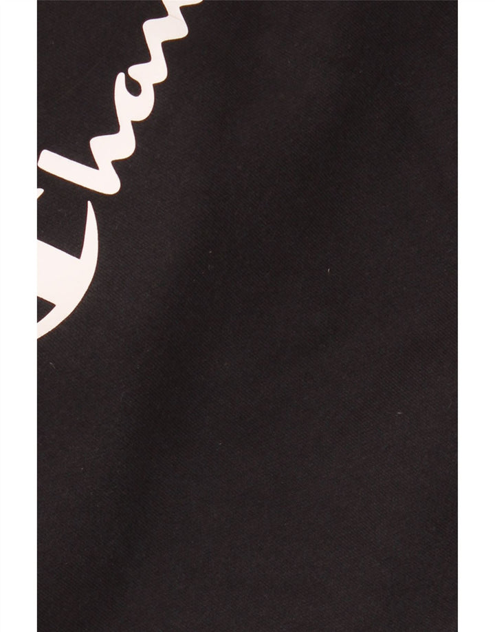 Maglione con cappuccio grafico da uomo CHAMPION in cotone nero medio