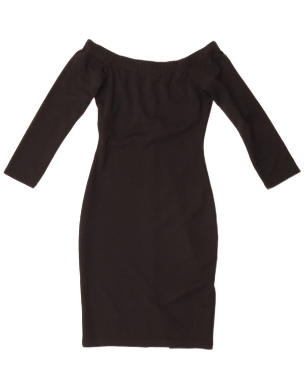 Abito Zara da donna Trafaluc a maniche lunghe con spalle scoperte UK 8 piccolo nero